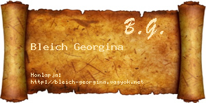 Bleich Georgina névjegykártya